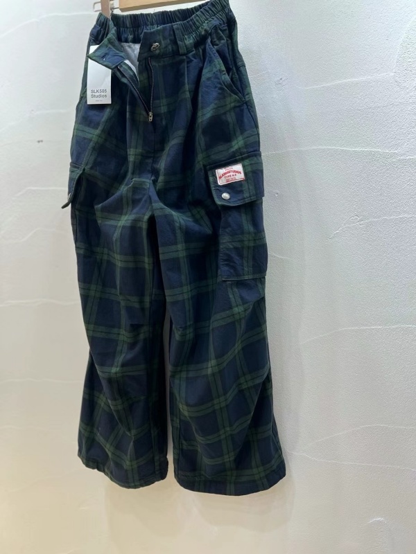 韓 小標格紋可縮口休閒褲 2色 size