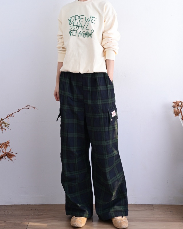 韓 小標格紋可縮口休閒褲 2色 size