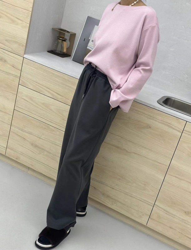 韓 綁帶腰鬆緊寬褲 3色 size