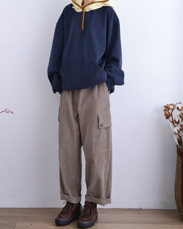韓 口袋燈心絨工作褲 2色 size
