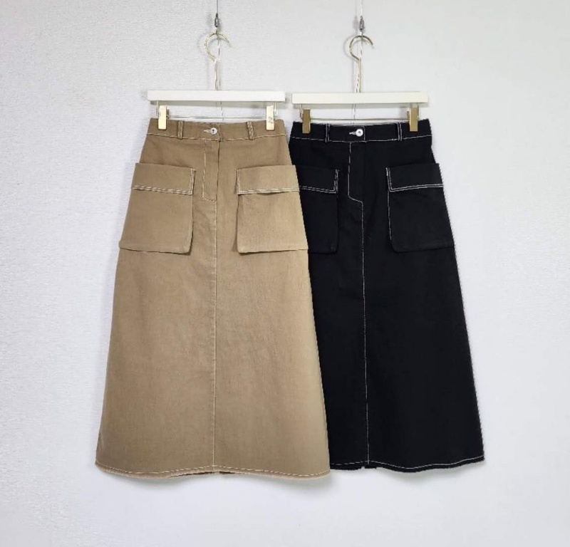 韓 大口袋長裙 2色 size