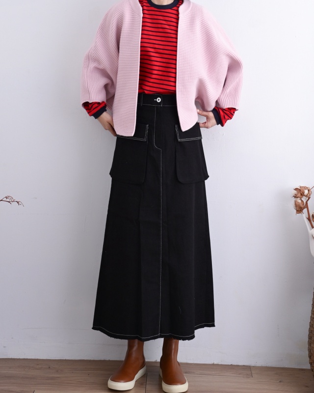 韓 大口袋長裙 2色 size
