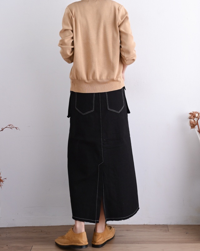 韓 大口袋長裙 2色 size