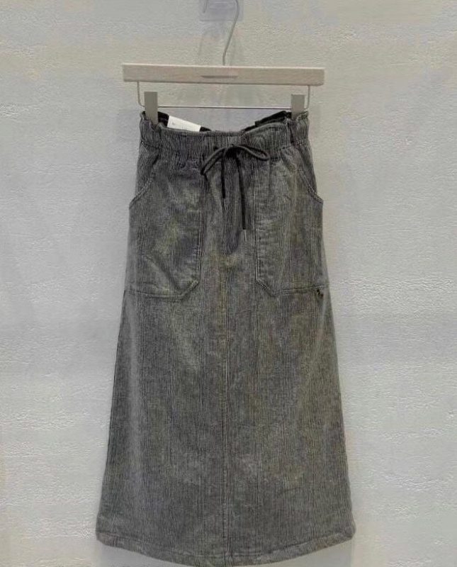 韓 細條文小環長裙 size
