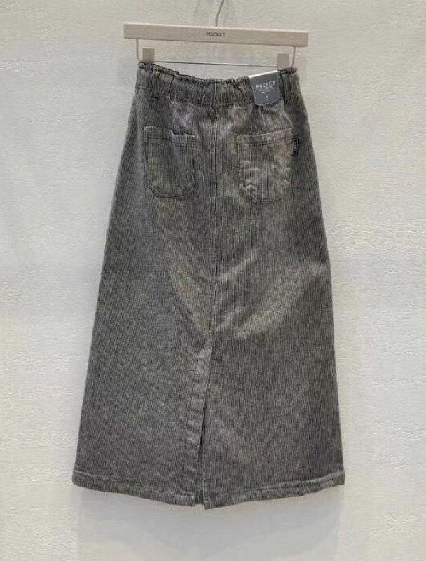 韓 細條文小環長裙 size