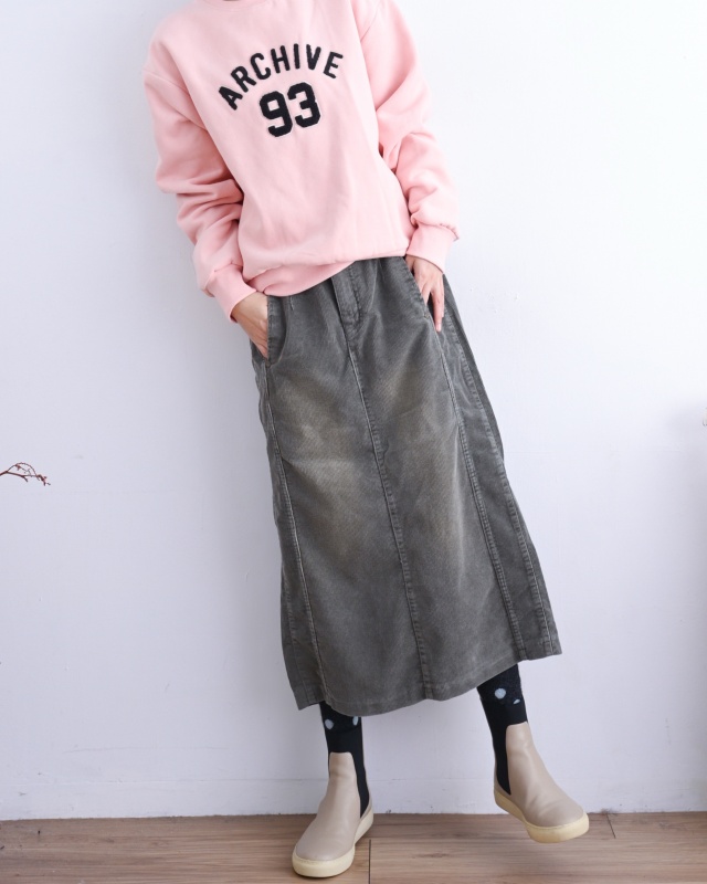 韓 燈心絨八分長裙 3色 size