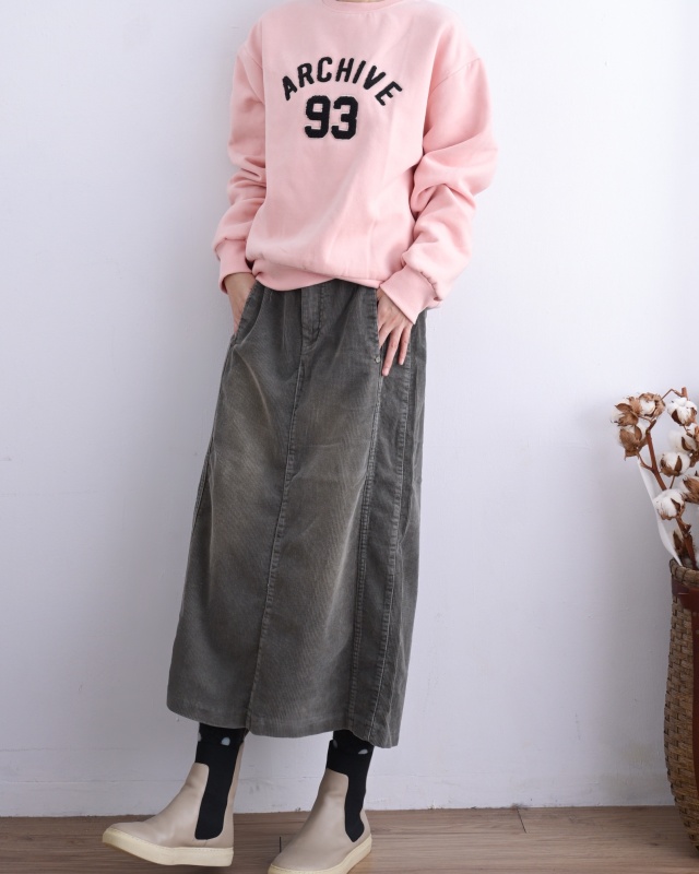 韓 燈心絨八分長裙 3色 size