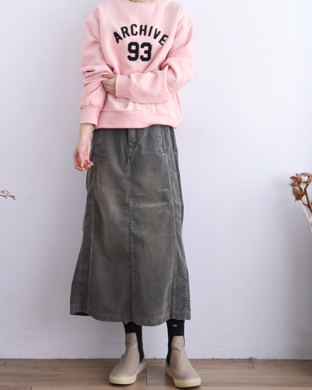 韓 燈心絨八分長裙 3色 size