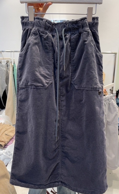 韓 綁袋細絨八分裙 3色 size