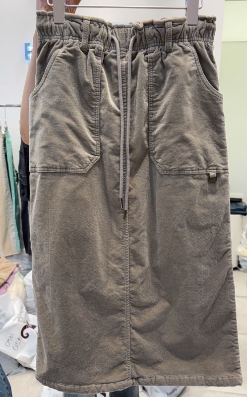 韓 綁袋細絨八分裙 3色 size