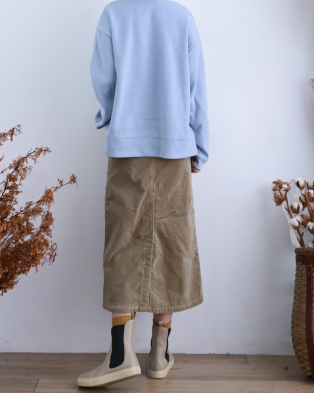 韓 綁袋細絨八分裙 3色 size