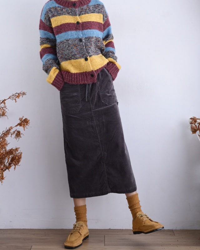 韓 綁袋細絨八分裙 3色 size