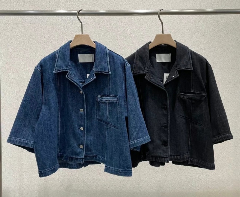 韓 短版寬袖牛仔外套 2色 size