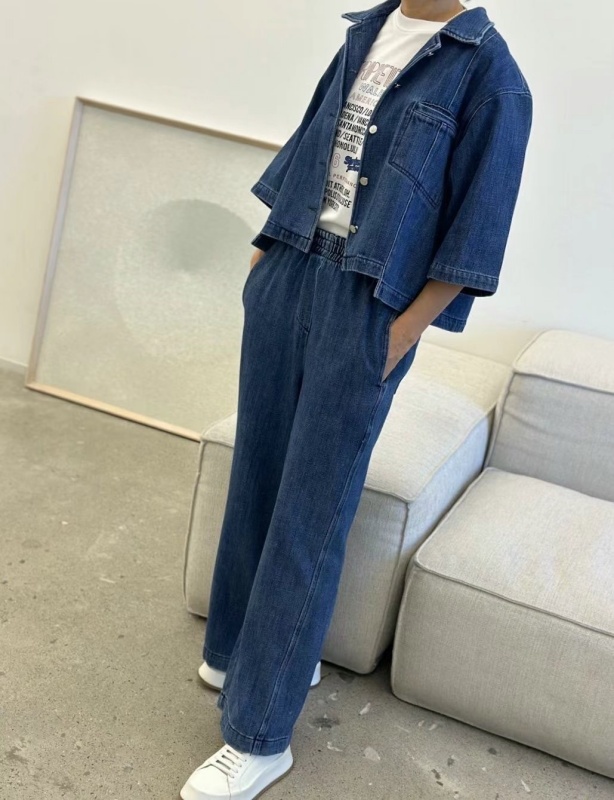 韓 短版寬袖牛仔外套 2色 size