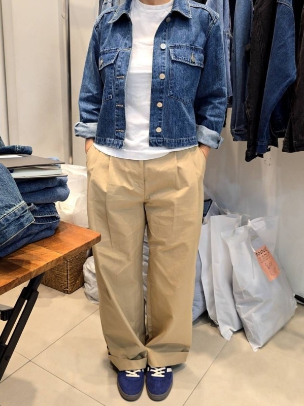 韓 大口袋短版牛仔外套 size