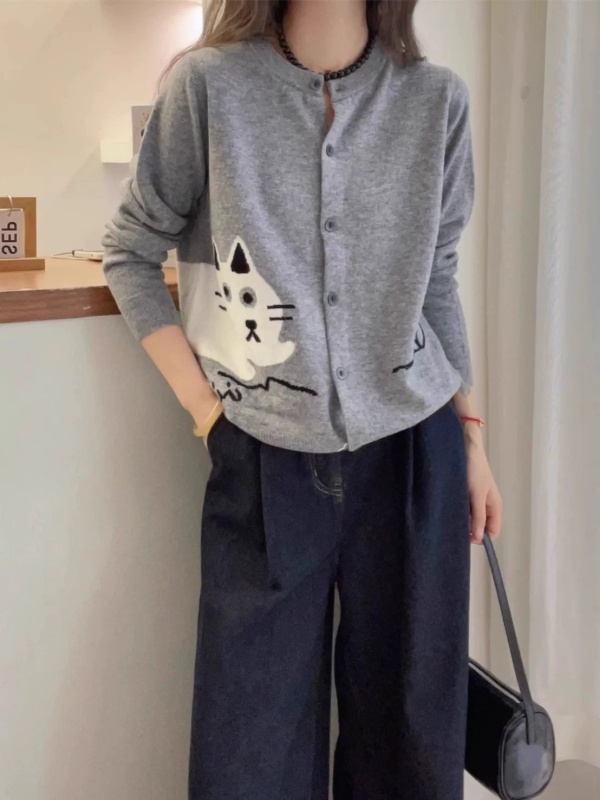 韓 側邊貓短版小外套 2色 size