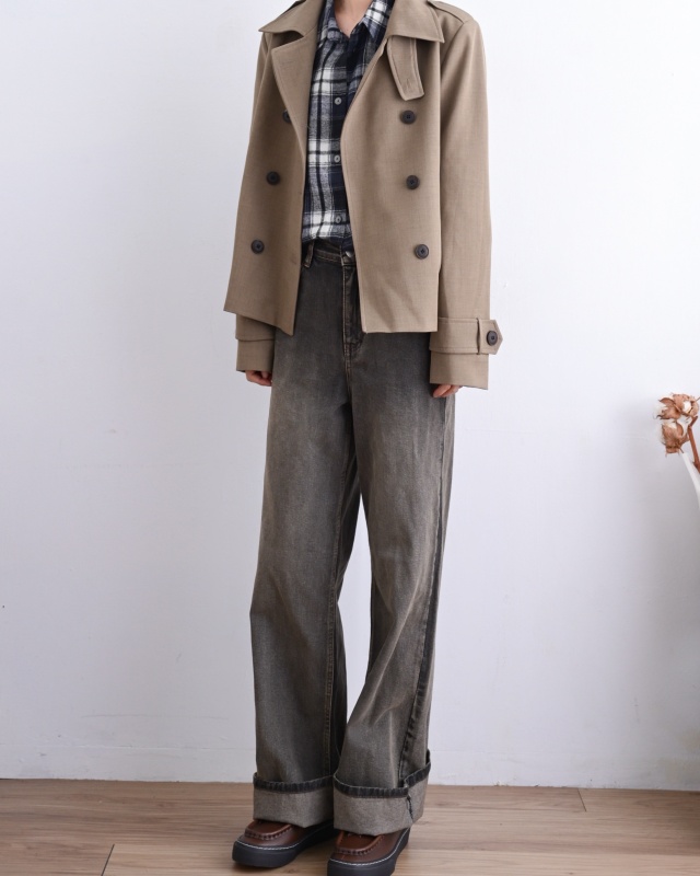 韓 經典短版風衣外套 2色 size