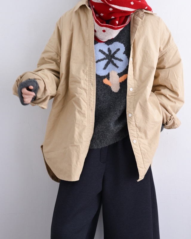 韓 微鋪棉襯衫外套 2色 size