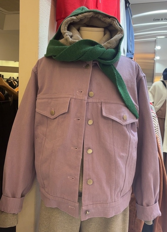 韓 紫色牛仔外套  size