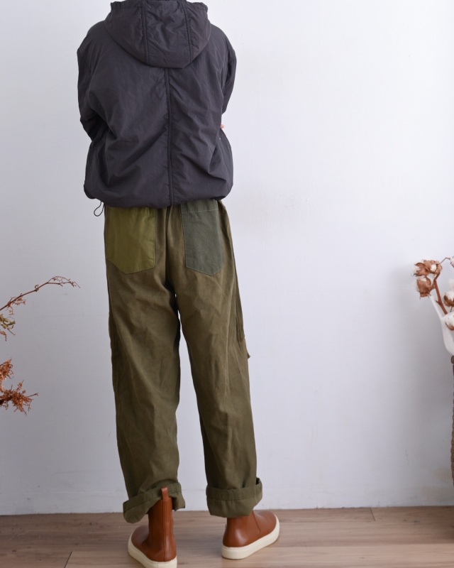 韓 前口袋連帽鋪棉外套 size