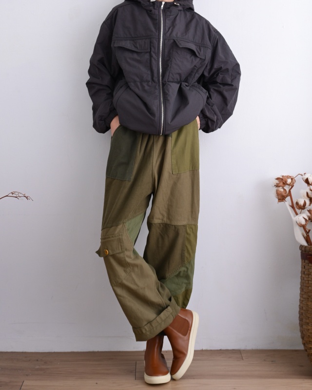 韓 前口袋連帽鋪棉外套 size