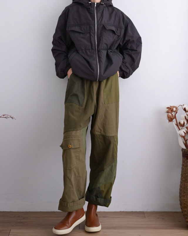 韓 前口袋連帽鋪棉外套 size