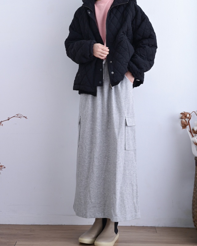 韓 壓菱格鋪棉連帽外套 2色 size