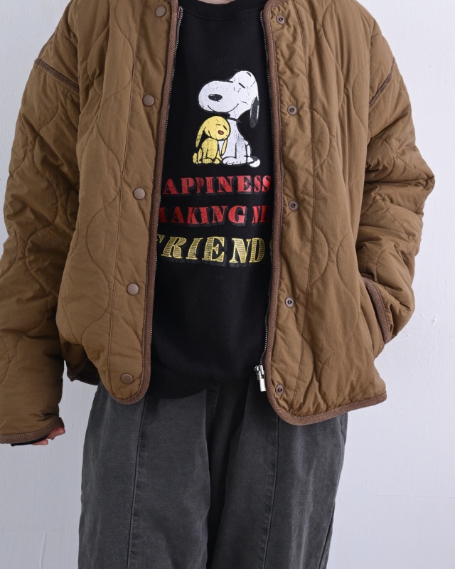 韓 圓領鋪棉短版外套 2色 size