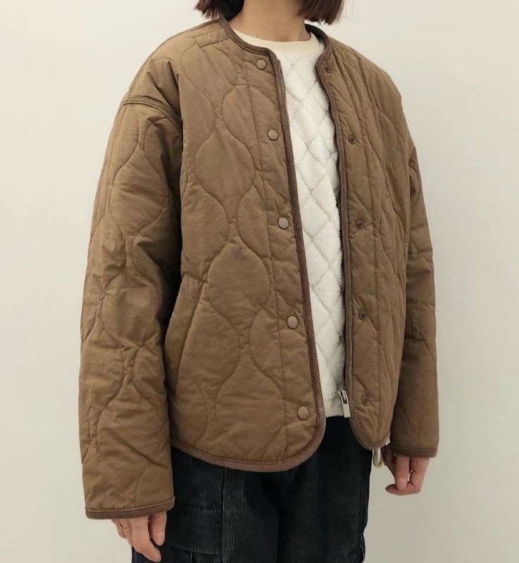 韓 圓領鋪棉短版外套 2色 size