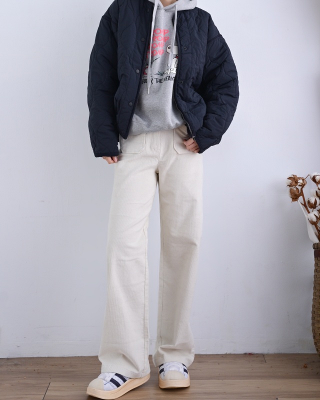 韓 圓領鋪棉短版外套 2色 size