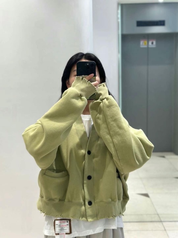 韓 破損風V領短版外套 3色 size