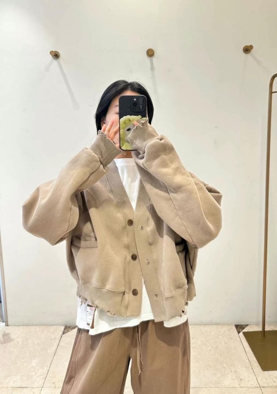 韓 破損風V領短版外套 3色 size