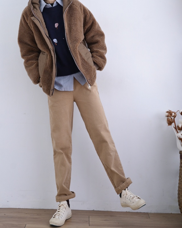 韓 毛毛連帽口袋外套 2色 size