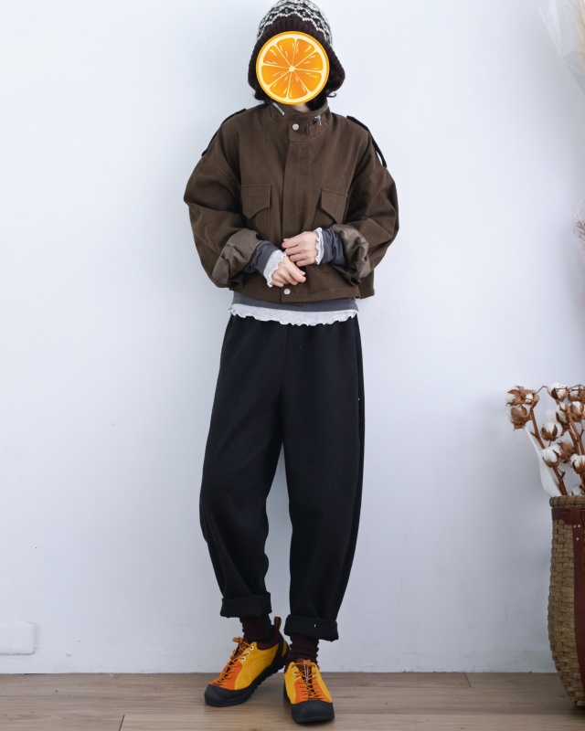 韓 拉鍊短版外套 2色 size