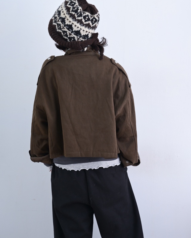 韓 拉鍊短版外套 2色 size