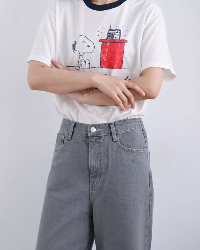 韓 配色領卡通上衣 2色 size