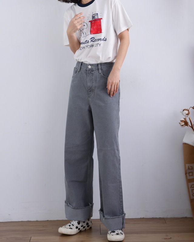韓 配色領卡通上衣 2色 size