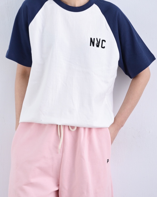 韓 配色袖上衣 2色 size