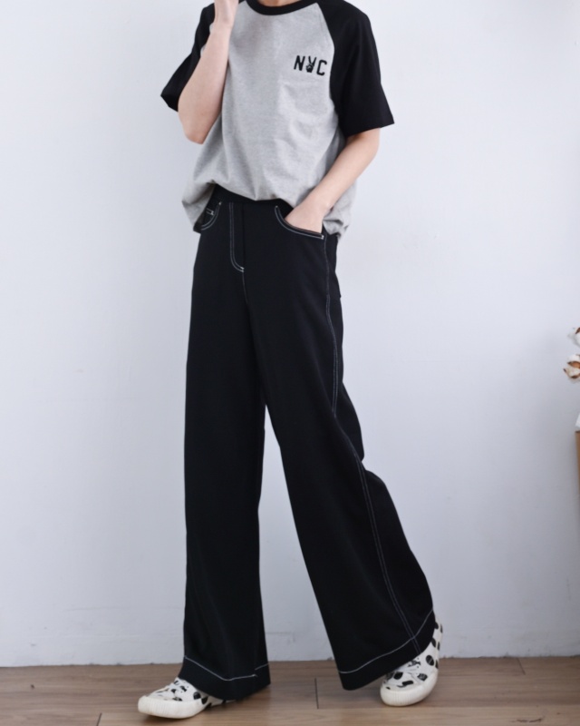 韓 配色袖上衣 2色 size