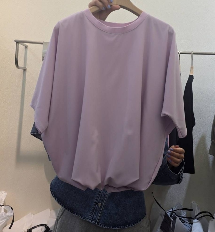 韓 衣襬鬆緊素上衣 4色 size