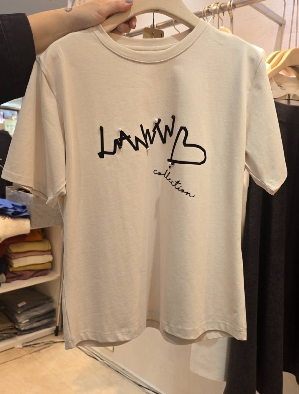 韓 珍珠英文字上衣 2色 size
