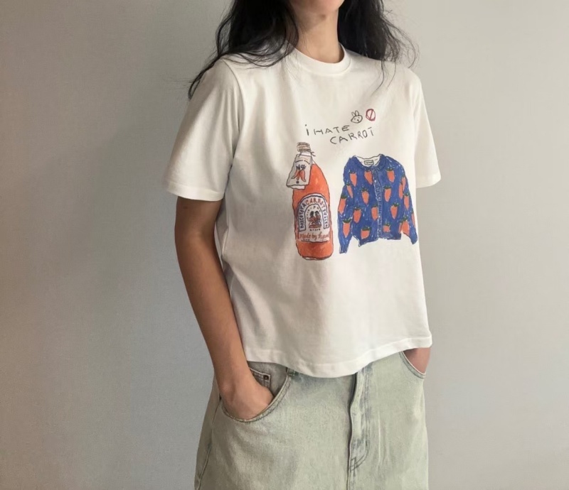韓 手繪感塗鴉上衣 size