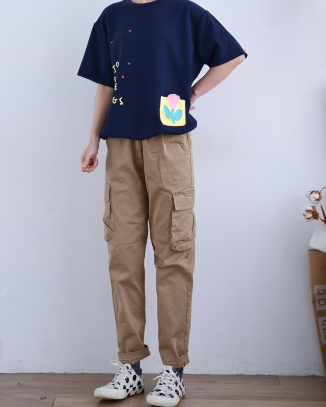 韓 小花口袋上衣 3色 size
