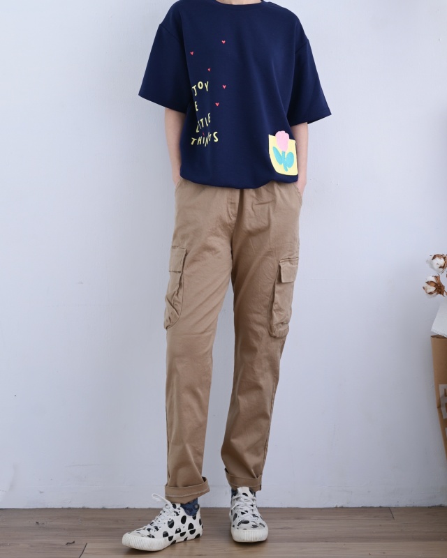 韓 小花口袋上衣 3色 size