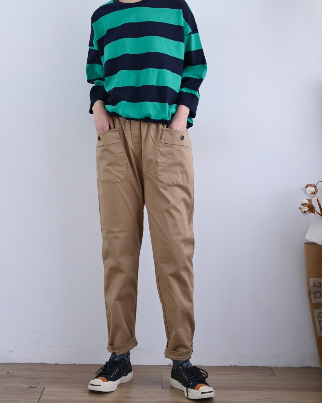 韓 粗條文七分袖上衣 3色 size
