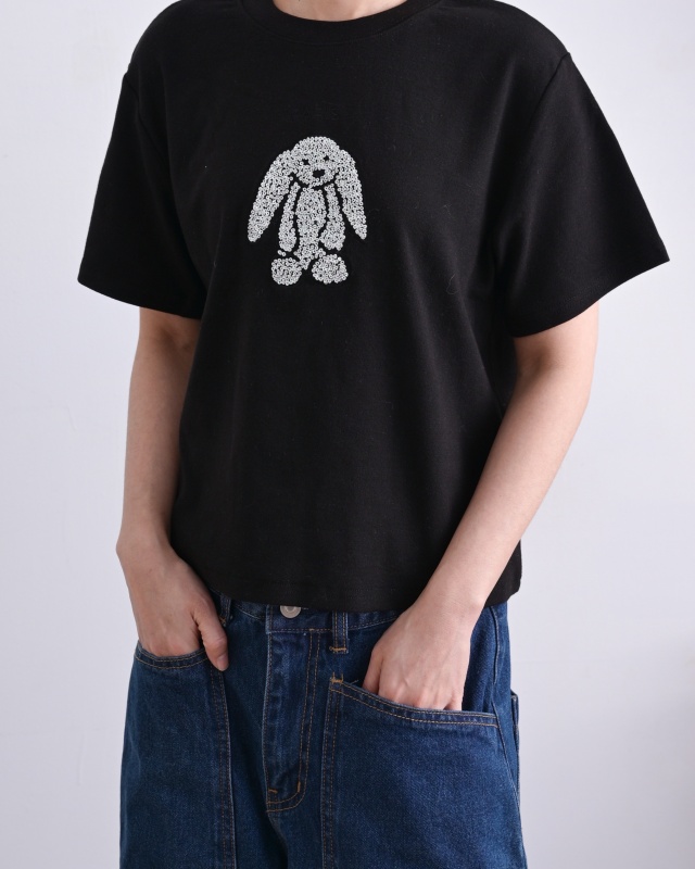 韓 閃亮亮小兔上衣 3色 size