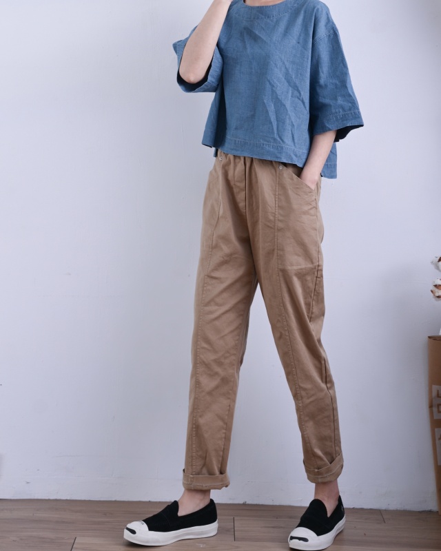 韓 短版牛仔上衣 size