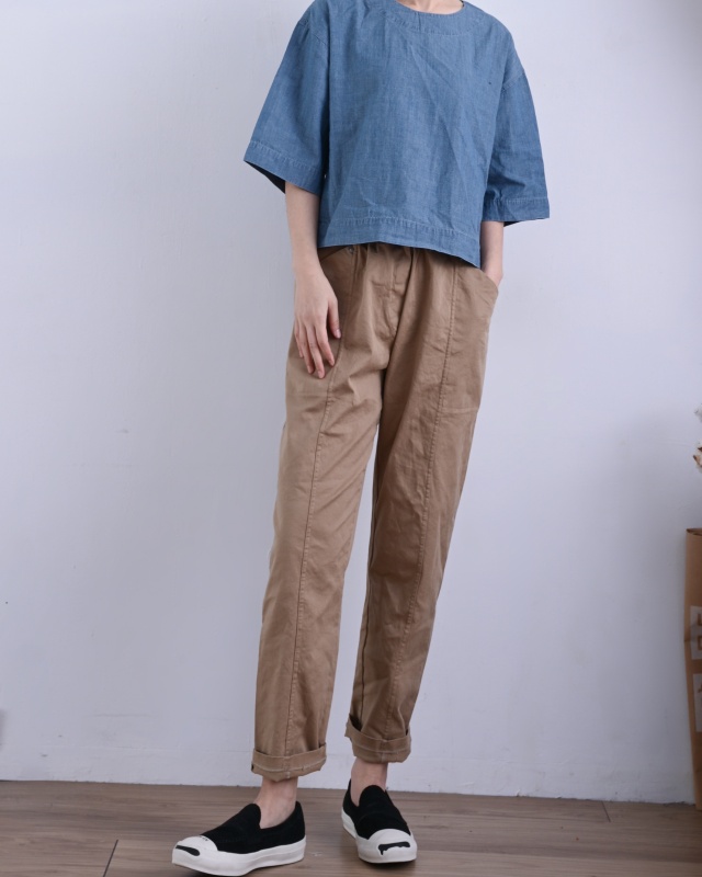 韓 短版牛仔上衣 size