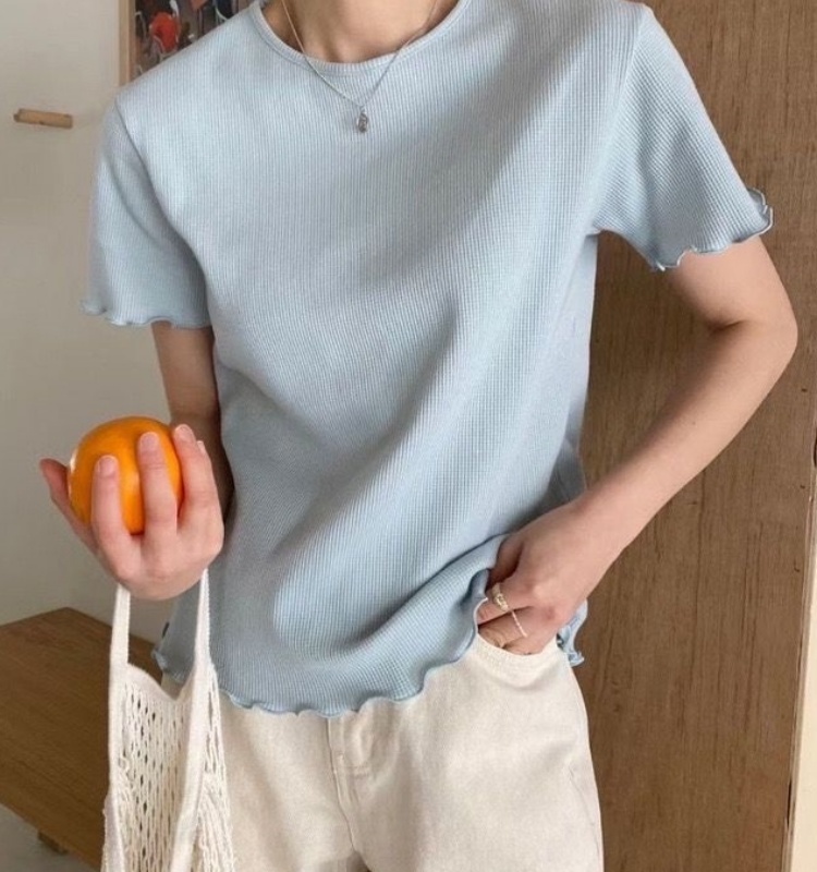 韓 木耳捲捲邊上衣 8色 size
