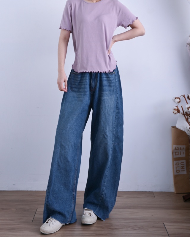 韓 木耳捲捲邊上衣 8色 size